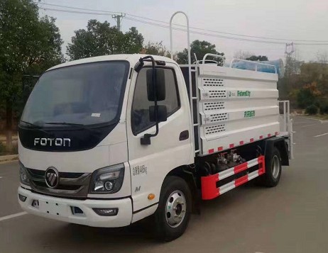 藍牌灑水車報廢年限_5方福田藍牌綠化灑水車帶霧炮