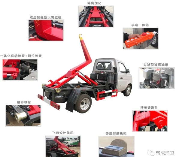 重慶長安車廂可卸式垃圾車結構特點 重慶長安車廂可卸式垃圾車結構特點